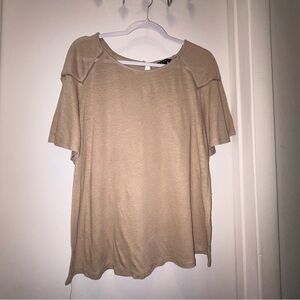 Zac & Rachel Beige Short Sleeve Top
